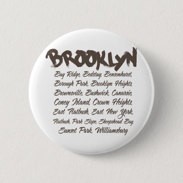 Brooklyn Hoods 2 Inch Round Button (Front)