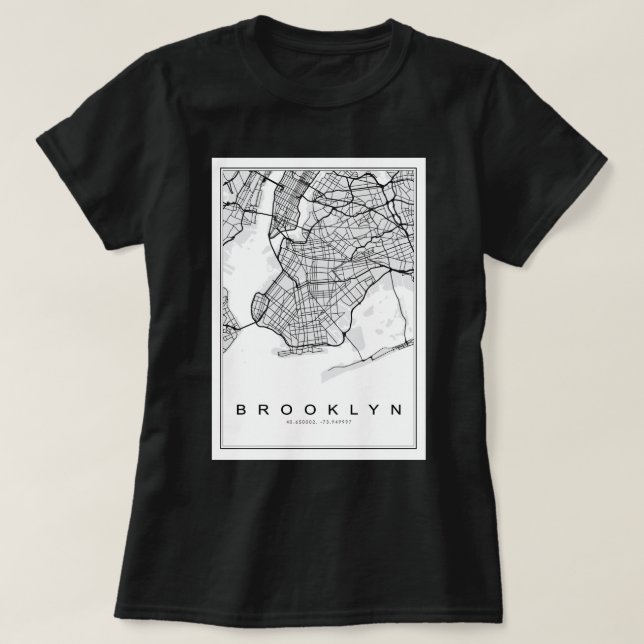 Brooklyn Illustration Map T-Shirt (Design Front)