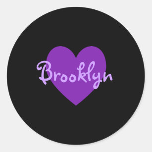 Brooklyn in Purple Classic Round Sticker