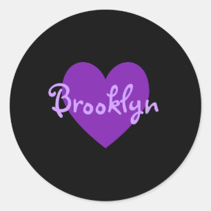 Brooklyn in Purple Classic Round Sticker