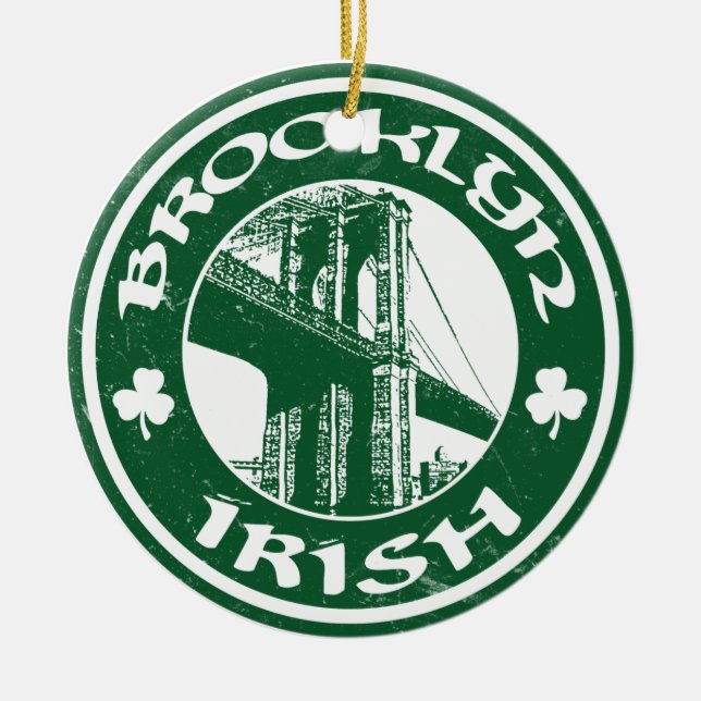 Brooklyn Irish Ceramic Ornament (Front)