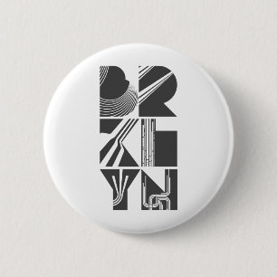 Brooklyn Lines 2 Inch Round Button