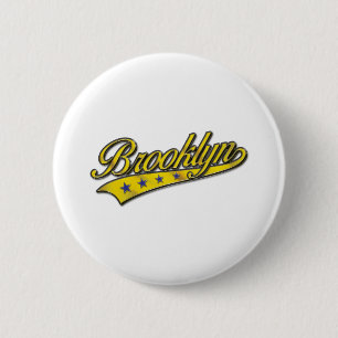 Brooklyn Logo Gold Embossed 2 Inch Round Button
