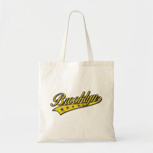 Brooklyn Logo Gold Embossed Tote Bag (Front)