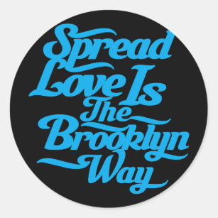 Brooklyn Love Blue Classic Round Sticker