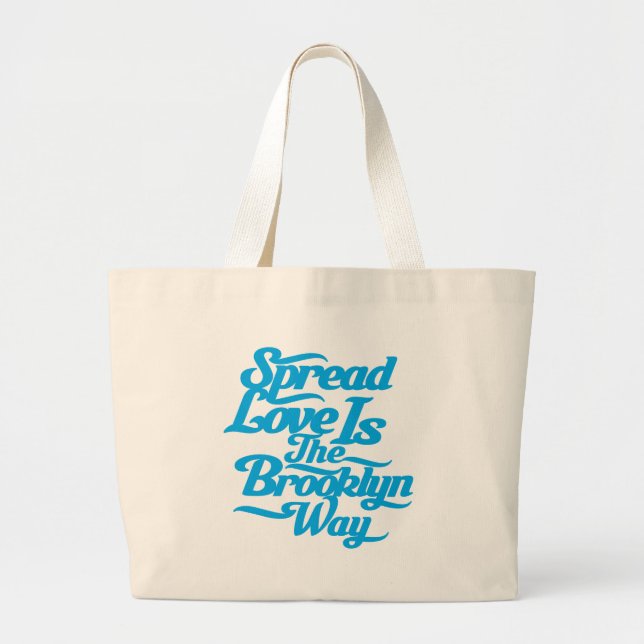 Brooklyn Love Blue Large Tote Bag (Front)