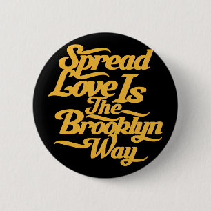 Brooklyn Love Yellow 2 Inch Round Button