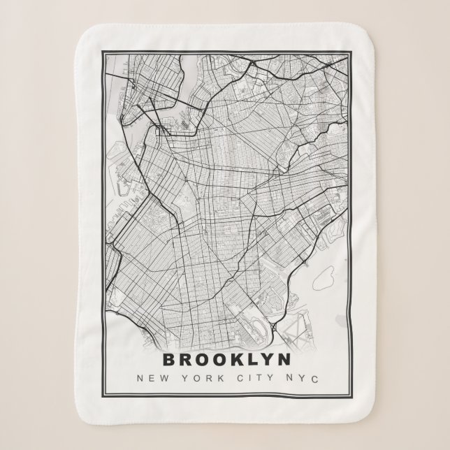 Brooklyn Map Sherpa Blanket (Front)