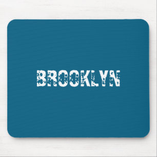 Brooklyn New York City Nyc White Text Nostalgic  Mouse Pad