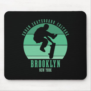 Brooklyn New York City Skateboarder Urn Skateboard Mouse Pad