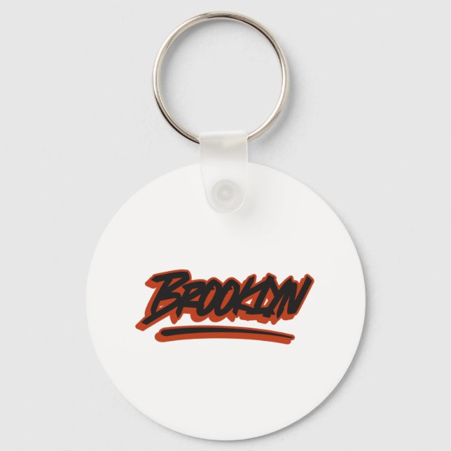 Brooklyn New York Graffiti Style  Keychain (Front)