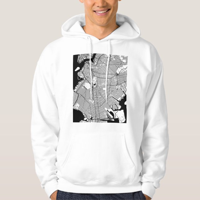 Brooklyn New York Map Hoodie (Front)