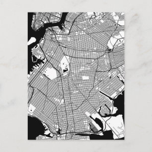 Brooklyn New York Map Postcard
