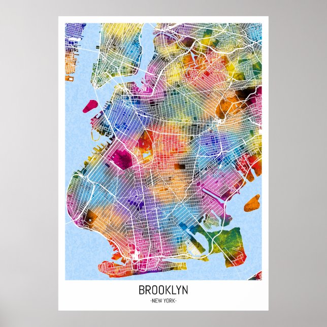 Brooklyn New York Map Poster (Front)