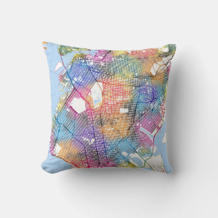 Brooklyn New York Map Throw Pillow