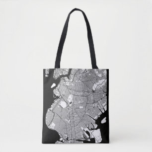 Brooklyn New York Map Tote Bag