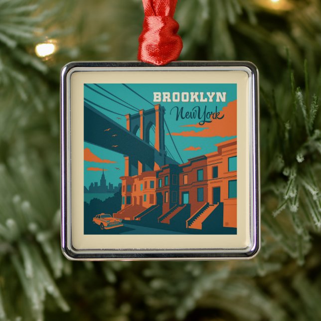 Brooklyn New York Metal Ornament (Tree)