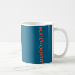 Brooklyn New York Nyc Navy Blue Orange Mens Basic  Coffee Mug