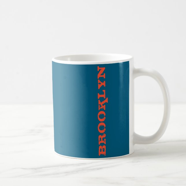 Brooklyn New York Nyc Navy Blue Orange Mens Basic  Coffee Mug (Right)