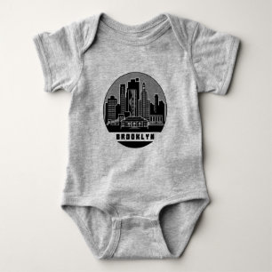Brooklyn New York Skyline Baby Bodysuit