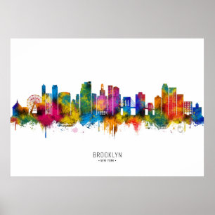 Brooklyn New York Skyline Poster