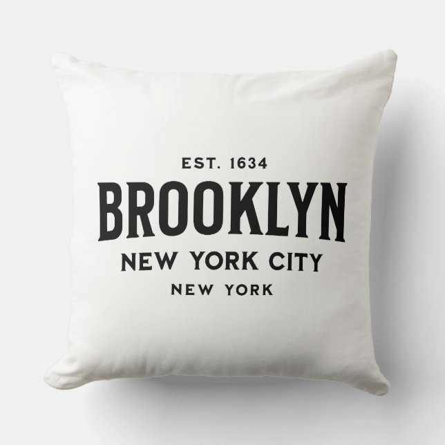 Brooklyn New York Throw Pillow (Front)