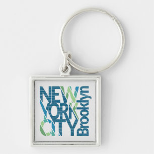 Brooklyn New York Typography Keychain