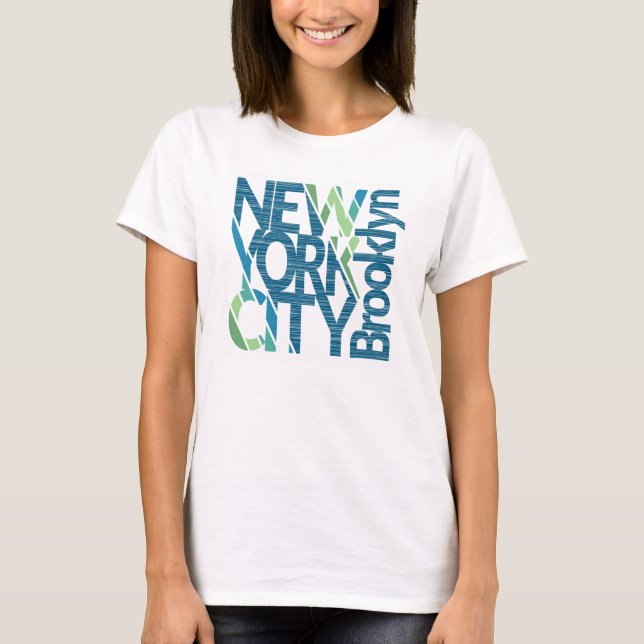 Brooklyn New York Typography T-Shirt (Front)