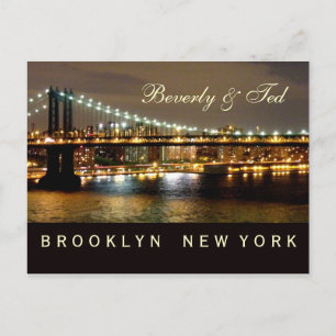 Brooklyn New York Wedding Design Postcard