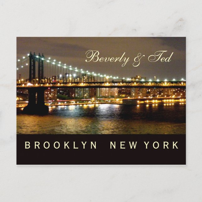 Brooklyn New York Wedding Design Postcard (Front)