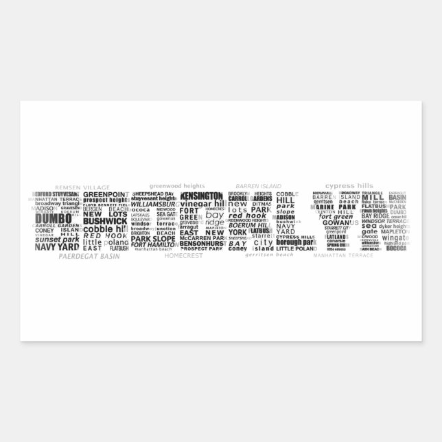Brooklyn NY Typography Design Sticker (Front)