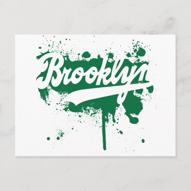 Brooklyn Painted Green Postcard (Front)