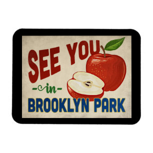 Brooklyn Park Minnesota Apple - Vintage Travel Magnet