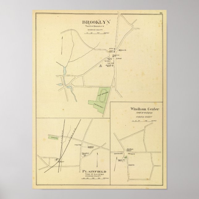 Brooklyn, Plainfield, Windham Centre Poster (Front)