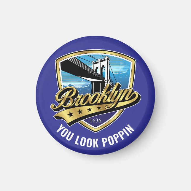  Brooklyn Shield and Swoosh Design Magnet (Front)
