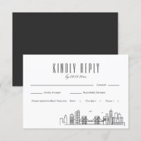 Brooklyn Skyline Wedding RSVP avec choix de repas