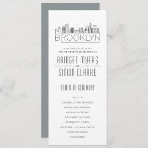 Brooklyn Stylized Skyline   Wedding Program