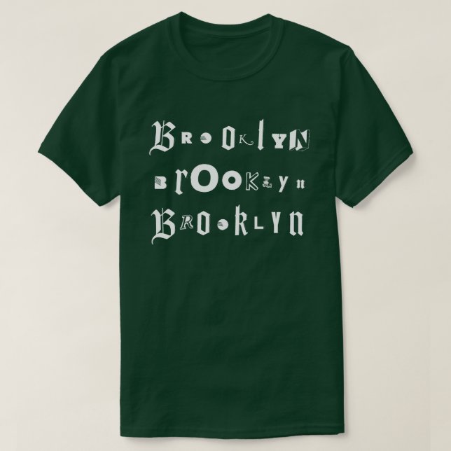 BROOKLYN Type Collage T-Shirt (Design Front)