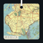 Brooklyn Vintage Map Metal Ornament<br><div class="desc">An old postcard map of Brooklyn New York.</div>