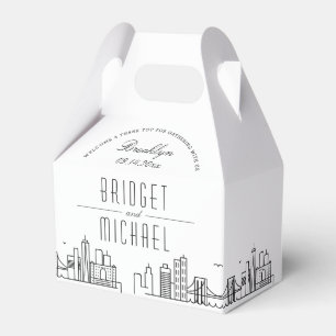 Brooklyn Wedding   City Skyline  Favor Box