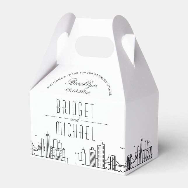 Brooklyn Wedding | City Skyline  Favor Box (Front Side)