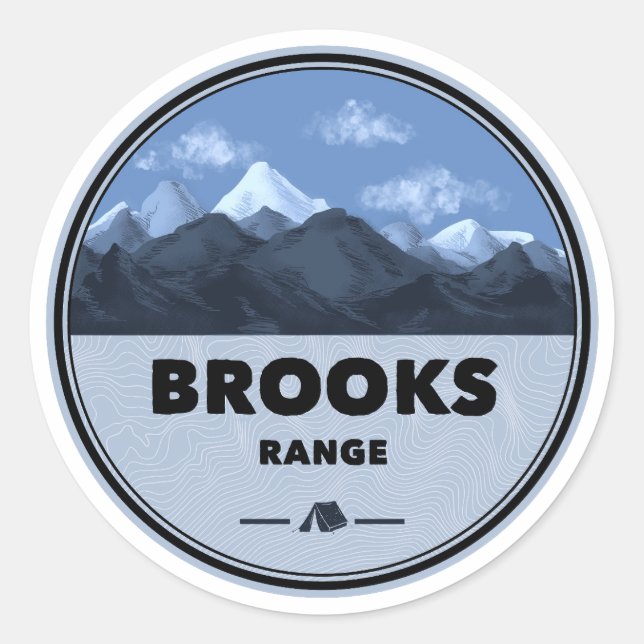 Brooks Range Alaska Camping Classic Round Sticker (Front)