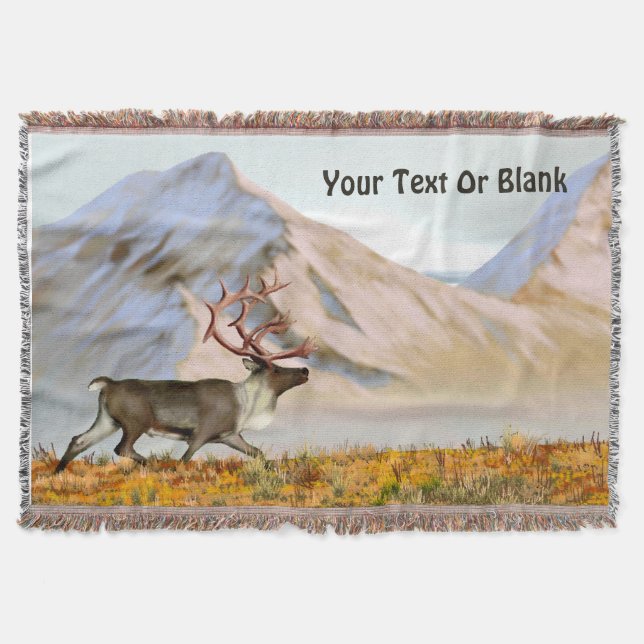 Brooks Range Caribou Throw Blanket (Front)