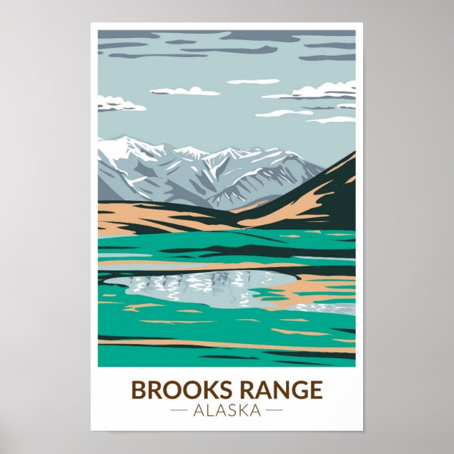 Brooks Range Mountains Alaska Vintage Poster (Front)