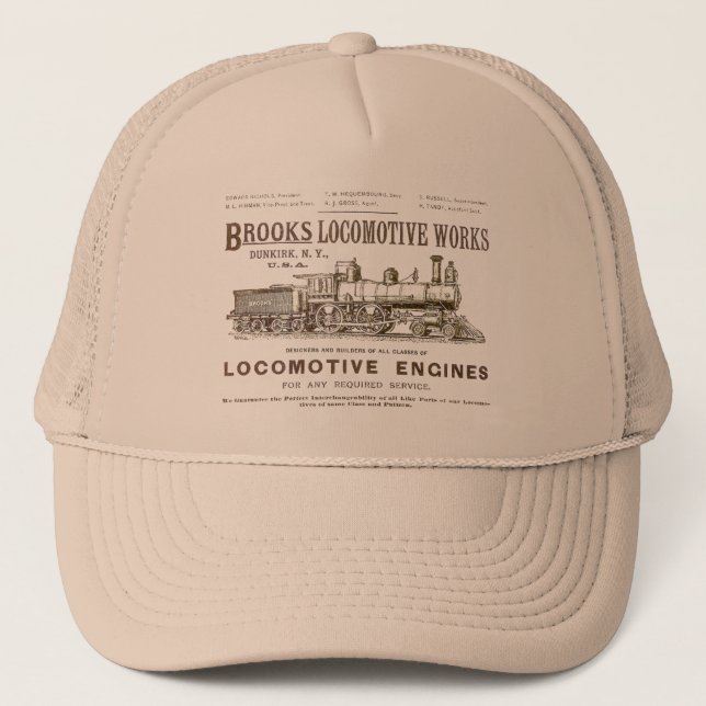 Brooks Steam Locomotive Works 1890 Trucker Hat (Front)
