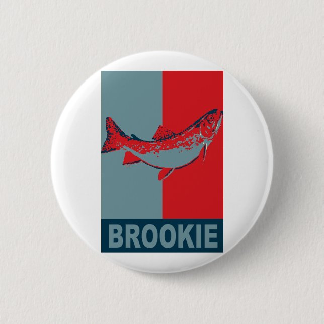 BrookTrout Iconized freshwater fish species 2 Inch Round Button (Front)