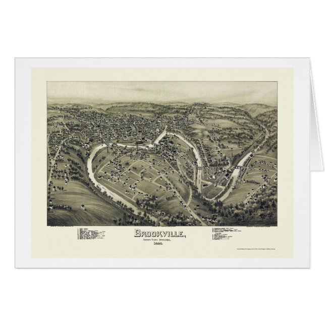 Brookville, carte panoramique de PA - 1895 (Devant horizontal)