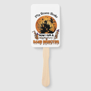 Broom Broke Band Director Halloween Haunted House Hand Fan
