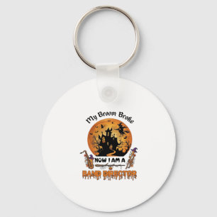 Broom Broke Band Director Halloween Haunted House Keychain