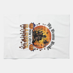 Broom Broke Barista Halloween Witch Coffee Pumpkin Kitchen Towel